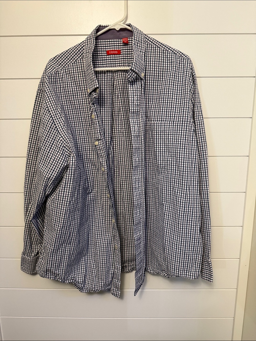 Izod Blue and Purple Check Dress Shirt